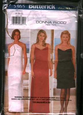 5365 Vintage Butterick Sewing Pattern Misses 1990s Self Lined Dress Evening Gown - Image 1 of 2