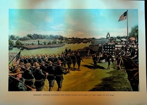 Präsident McKinley Reviewing Troops Camp Alger Farbdruck GW Peters - Bild 1 von 1