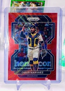 2022 Prizm Baseball Omar Narvaez #217 ~ Milwaukee Brewers! Red Wave 96/99 - Picture 1 of 3