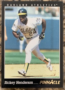 1993 Pinnacle Baseball #29 Rickey Henderson - Oakland Athletics