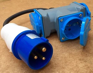 Power distributor coupling camping, distributor, caravan CEE 3 SchuKo sockets VT - Picture 1 of 1