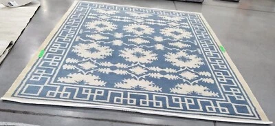BLUE / IVORY 8' X 10' Stained Rug, Reduced Price 1172750318 BEL132A-8 - Image 1 of 4