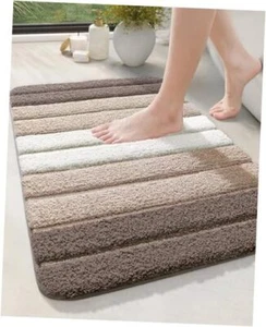 Bath Mat Bathroom Rug Absorbent Non-Slip Washable Shower 20"x32" Light Brown - Picture 1 of 7