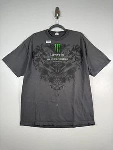 Alstyle Apparel T-Shirt Uomo Monster Energy Supercross Moto Racing Grigio Taglia XL - Foto 1 di 14