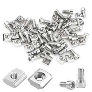 30 Stück Nutensteine M5 Set, Edelstahl T Nutenstein Nut 6 mit Schraube, Serie 20 - Bild 1 von 7