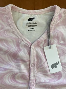 Monica + Andy NWT Pink/White Swirl Organic Cotton “Out & About Romper” 18-24Mos - Picture 1 of 6