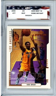 2000-01 Upper Deck MVP Kobe Bryant #77 AGC 10 Gem Mint HOF - Image 1 of 2