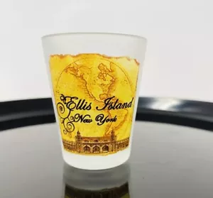 Shot Glass Ellis Island NY Frosted da collezione - Foto 1 di 6