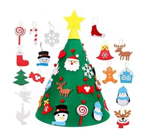 Kids Felt Christmas Tree Cone 3D DIY Interactive Play Craft Festive Decorations - Picture 1 of 6