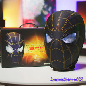 Black Spider Mask Spiderman Blinking LED Eyes Cosplay Headgear Halloween Boxed