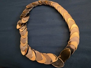 Vintage Metall Münze Stretch Gürtel Golden Größe 24" - 36" Old Hollywood Hippie Stil - Bild 1 von 4