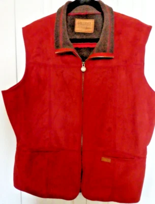 Chaleco Outback Trading Company LTD rojo ladrillo imitación gamuza grande para mujer Foto 1 de 4