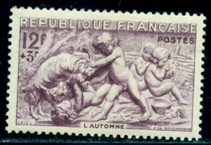 1949 The 4 Seasons, Autumn,Grapes,wine,Goat,children,France,879,MNH - Picture 1 of 2