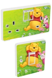 Winnie The Pooh Light Switch & Double Socket Sticker Vinyl / Skin Cover sosw1 - Picture 1 of 4