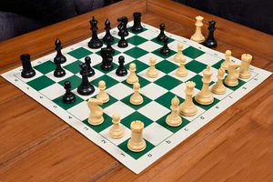 The Professional Chess Pieces in Black Dyed & Natural White Plastic - 3.75" King - Picture 1 of 9
