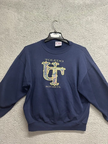 VINTAGE TOLEDO ROCKETS CRABLE SPORTS CREWNECK SWEATSHIRT  LARGE  USA Cover