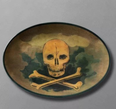 John Derian Large Melamine Tray Halloween- Skull Crossbones NWT - Image 1 of 3