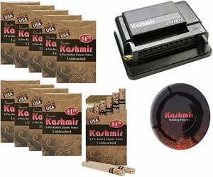 Bundle Kashmir Powermatic Machine 10 Unbleached Tube 6ct Pack, Cigarette Ashtray - Picture 1 of 1