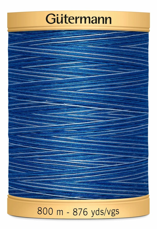 Gutermann Natural Cotton Thread, 800m (876yds) #9986, Variegated Evening Sky - Image 1 of 1