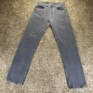 Vintage 1980er Levi’s 501 Jeans 31x35 grau Denim hergestellt in den USA gerades Bein Knopfleiste - Bild 1 von 15