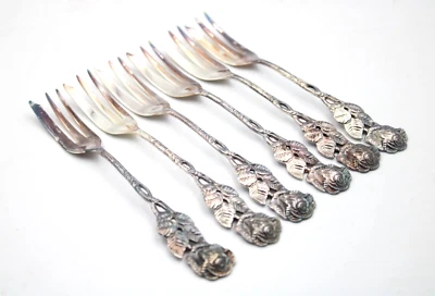 6x CW Christoph Widmann Hildesheimer Rose versilbert 100 Kuchengabeln Gabeln - Bild 1 von 4