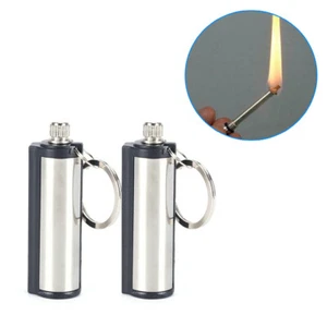 2X Permanent Match Keychain Emergency Lighter Waterproof Flint Fire Survival - Picture 1 of 12