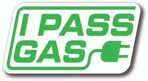 I PASS GAS EV Go Green Drive Electric Cars Bumper Sticker Car Decal - Picture 1 of 2