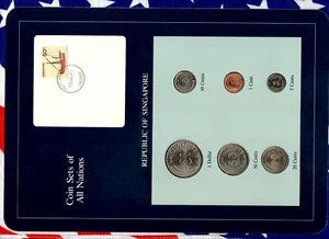 Coin Sets of All Nations Singapore 1,5,10,20,50 cents & $1 1981 UNC - Picture 1 of 3