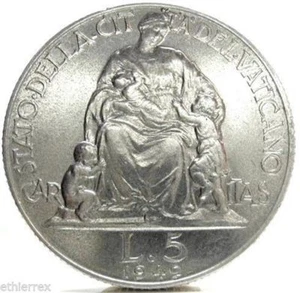 VATICANO-Papal States (PIO XII) L.5 -1949 - Picture 1 of 7