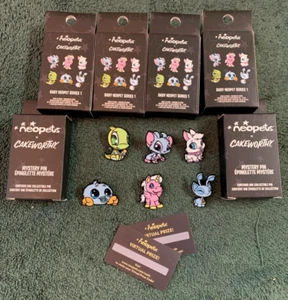 Neopets x Cakeworthy Baby Neopets Series 1  Pin FULL SET  + BOX + CODES - Picture 1 of 2