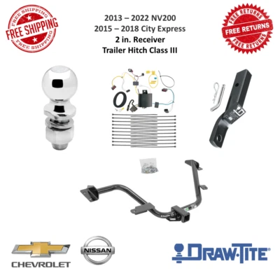 Enganche de remolque Draw-Tite clase 3, cableado, montaje de bola y bola para City Express y NV200 Foto 1 de 4