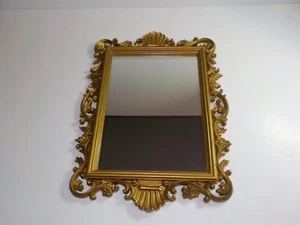 Espejo de pared Homco 1988 adornado Hollywood Regency tono dorado de colección 20" 2151 - Imagen 1 de 11