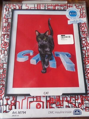 KIT PUNTO DE CRUZ RTO GATO 29X30 CM ARTÍCULO #M794 Foto 1 de 2