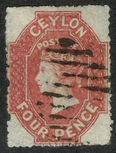 Ceylon 1861 4d Deep Rose-Red SG30a wunderbare Farbe super gebraucht Kat. 160,00 € - Bild 1 von 1