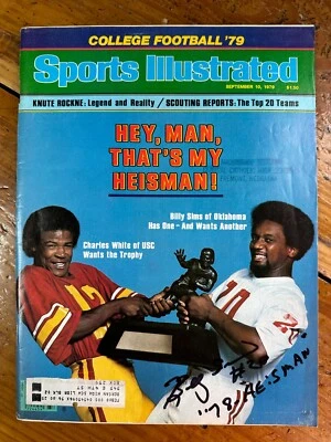 Billy Sims Firmado Inscrito Sports Illustrated Sin Certificado de Autenticidad Garantizado para Pasar Foto 1 de 3