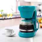HOLSTEIN HOUSEWARES Everyday 5-Cup Teal Anti-Slip Coffee Maker Auto Pause