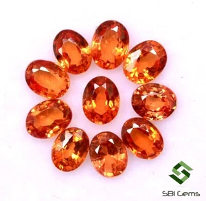 Natural Orange Sapphire Oval Cut 4x3 mm 2.35 Cts Lot 10 Pcs Calibrated Gemstones - Picture 1 of 5
