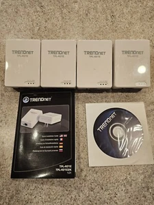 (Qty: 4) Original TRENDnet TPL-401E/A 500 Mbps Powerline Ethernet AV Adapter Kit - Picture 1 of 9