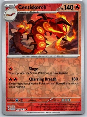 Centiskorch 037/162 Reverse Holo SV05: Temporal Forces NM - Image 1 of 2