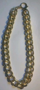 Collar de eslabones de cadena vintage Express grueso tono dorado brillante joyería de moda  - Imagen 1 de 5