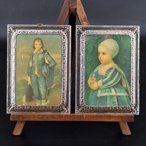 Vintage Small Blue Boy and Baby Stuart Pictures Framed READ - Picture 1 of 9