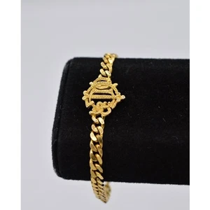 Christian Dior Vintage Logo Armband Insignia Schrift Charm Gold Signiert 90er BinAD - Bild 1 von 9