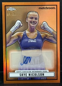 2024 Topps Chrome Boxing Skye Nicolson 1951 Ringside Auto Orange Refractor /25 - Picture 1 of 4