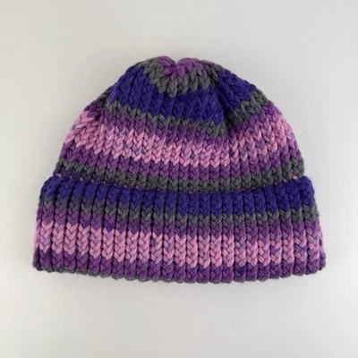 Handmade In USA Women's OSFM Hand Knit Beanie Winter Hat Cap Ribbed Cuffed NEW! - Image 1 of 4