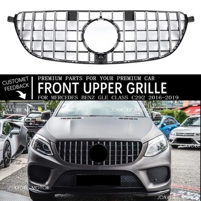 Silver Racing Grille For Mercedes Benz GLE-Class C292 2016-2019 GLE300 GLE43 AMG Foto 1 de 4