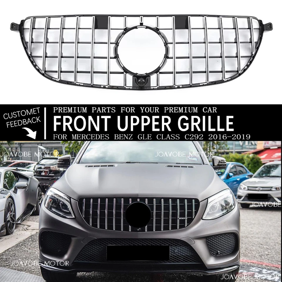 Silver Racing Grille For Mercedes Benz GLE-Class C292 2016-2019 GLE300 GLE43 AMG Foto 1 de 4
