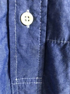 Engineered Garments Popover Button-Down Shirt XL Blue Short Sleeve Japan F/S - Picture 1 of 4