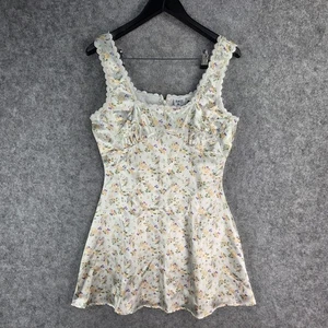 Princess Polly Dress Womens 12 White Berlin Satin Mini Floral NEW 13021 - Bild 1 von 11