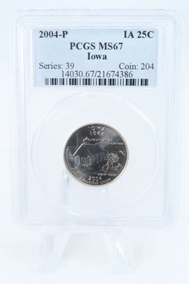 2004-P PCGS MS67 Iowa State Quarter Business Strike 25C - Image 1 of 2