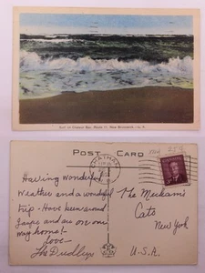 1935 Surf on Chaleur Bay, New Brunswick Postcard - Picture 1 of 1
